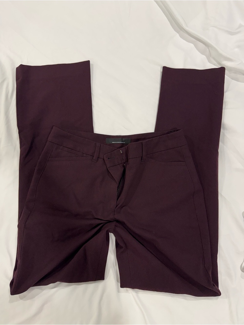 White House Black Market Ines Boot Cut Tailored Dress Pants in Plum